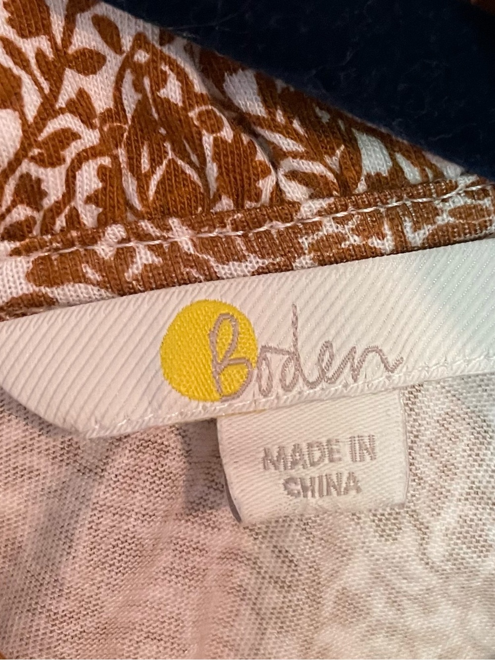 Biden Sleeveless Brown & White Printed Midi Dress - Size 10L - Picture 2 of 5